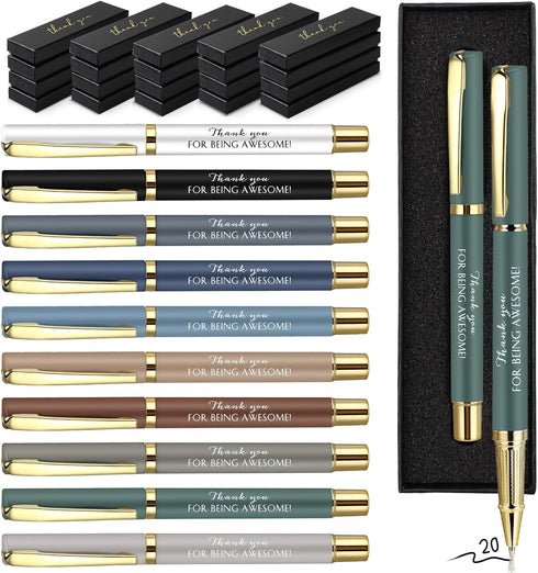 PerKoop 20 Sets Thank You Gifts, Inspirational Ballpoint Pens with Gift Boxes, Motivational Quote Pens