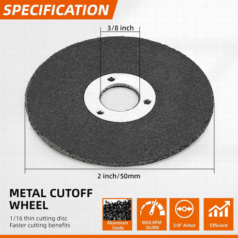 10 Pack 2 Inch Die Grinder Cut Off Wheels Mini Metal Cutting Disc 2'' x 1/16'' x 3/8'' Arbor Cutting Wheels for Angle Grinder Cut Off Tool Metal Steel Rotary Tool Accessories Drill Attachment