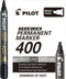 PILOT Premium 400 Permanent Markers, Broad Point Chisel Tip, Black Ink, Box of 12