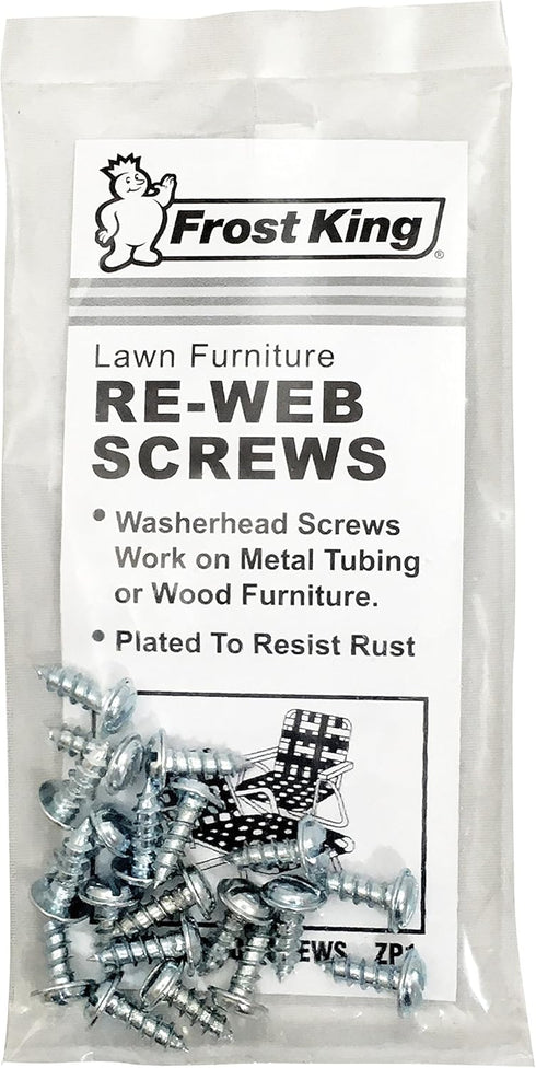 Frost King ZP1 Screws and Clips for Furniture Re-Webbing, Silver, 20 Pieces
