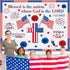 Pajean 67 Pcs God Bless American Bulletin Board Set, Patriotic Christian Classroom Decoration with American Flag Cross