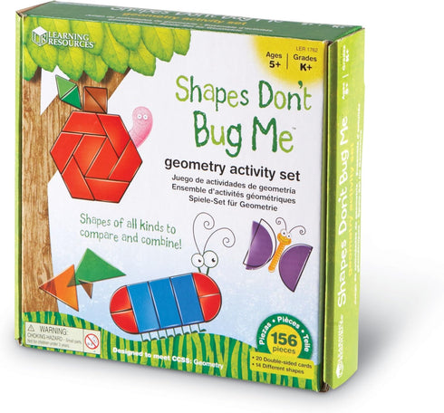 Set 136 5+ Learning Resources Shapes Don't Bug Me - Geometry Activity - Pieces, Ages Learning Math Games for Kids, Back