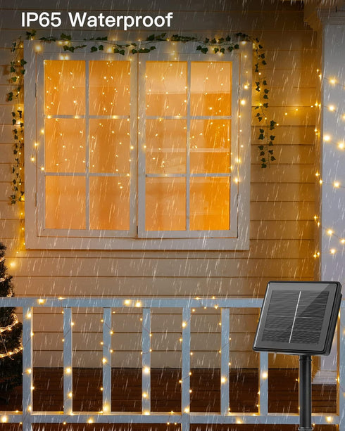 2 Packs 66Ft 200 8 Brightown Solar String Lights, Total LED Solar Fairy Lights with Modes, Waterproof Solar Lights