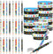 Whaline 24 Pack Autism Awareness Pencils and Bracelets Sets, Inspirational Silicone Wristbands, Colorful Half Pencils