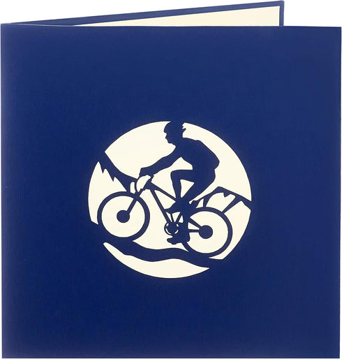 Mountain Bike Pop Up Card, Blank 3D Card with Envelope, Bike Birthday Card for Boss, Dad, Son, Outdoorsy Men