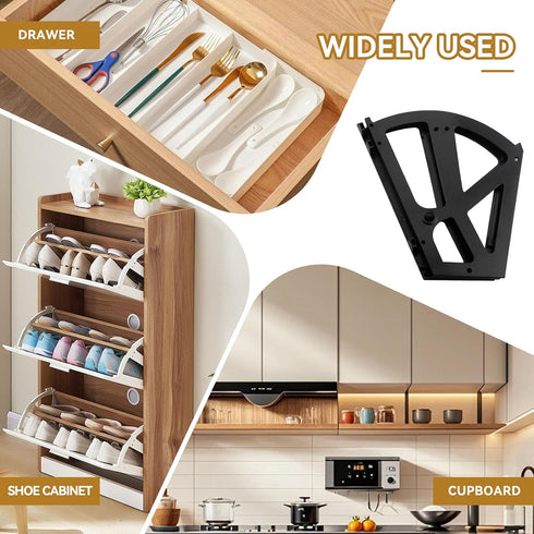 Jwthee 2 Shoe Cabinet Hinges, Layers Shoes Drawer Cabinet Hinges Flip Frames Turning Rack Replacement Cabinet Flip