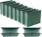 Iconikal Expanding Hanging File Folder, 7 Divider Pockets, Green, 12-Pack