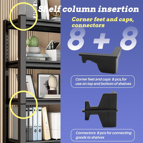 Terixe 8 8 5 Post Inserts Connectors - PP Plastic, Injection Molded, Sturdy Support - Black, Post Corner Connectors