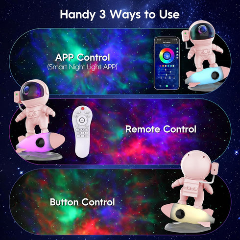 FlyEagle Astronaut Galaxy Projector, Star Nebula Projector with Rocket Lamp, Night Lights LED Star Projectors