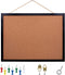 Black Cork Board Bulletin Board 17.7"X 13.3" Oak Wood Finish Frame for Office Home School Wall