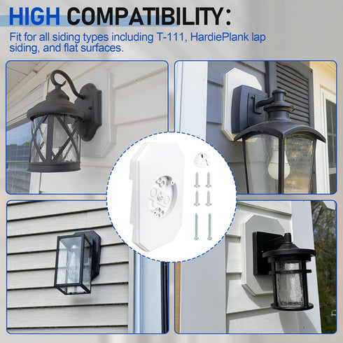 Siding Mounting Block 8141DBL, Outdoor Light Mount Kit with Electrical Box for 1/2 inch Lap Double Siding