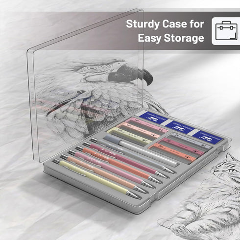 Mr. Pen Mechanical Pencil Set with Lead and Erasers Refills - 6 Pack, Boho Theme, 0.5mm & 0.7mm Pastel Pencils