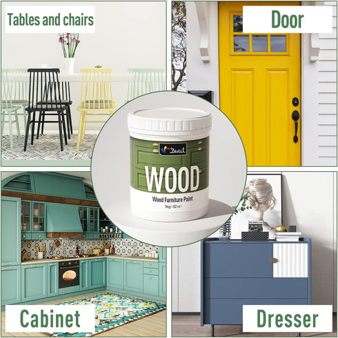Matte Finish Furniture Paint - 5 Oz Water-Based Non-Toxic Odorless Wood Paint for Cabinets, Doors, Tables, Dressers