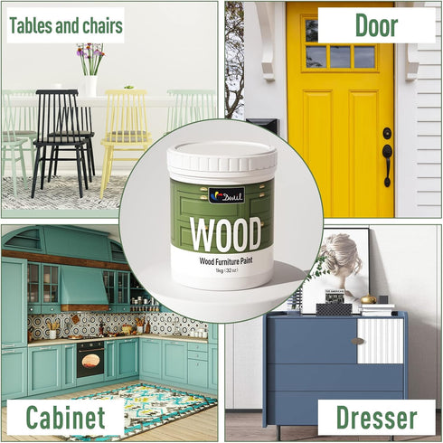 32 Oz DWIL Matte Finish Furniture Paint - Wood Paint for Cabinets, Doors, Tables, and Dressers Refinishing