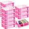 Suzile 12 Pcs Plastic Clear Crayon Box with Lids Stackable Organizer for School Office Supplies