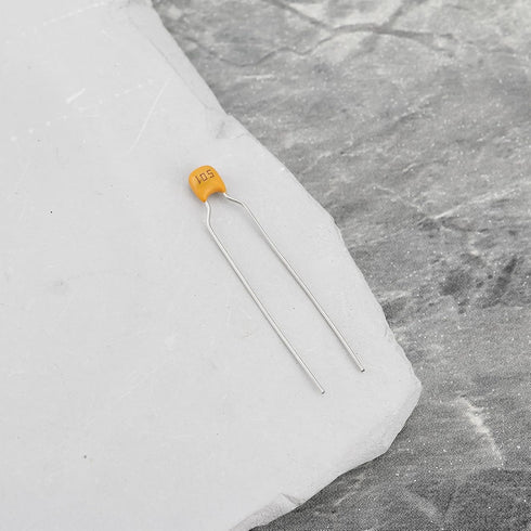 Be In Your Mind 50Pcs 1F 50V 5mm Ceramic Capacitor for Remote Control Car Fan Home Appliances Yellow