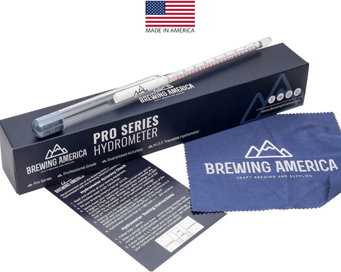 Brewing Hydrometer Alcohol Tester Kit - USA-Made Beer & Wine Specific Gravity ABV Test Pro Series with Borosilicate