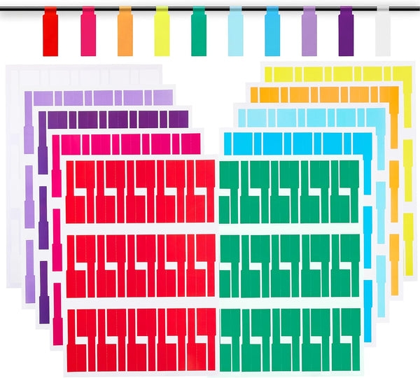 JIQEZNL 600 Cable Labels, 20 Sheets Waterproof Cord Label for Electronics, 10 Colors Printable Wire Labeling Tags