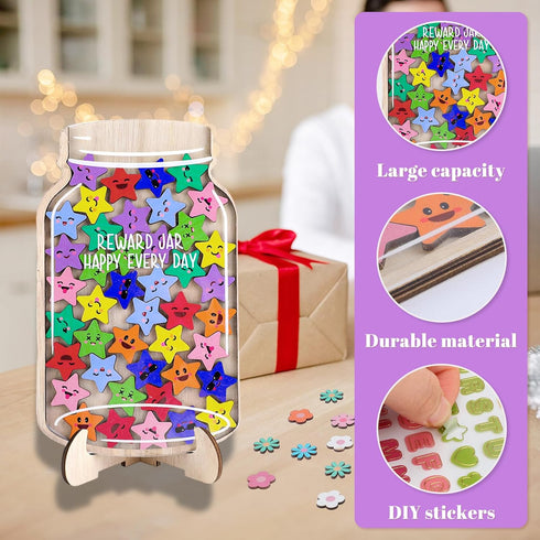 Fyguard 45Pcs 9.8" Magnetic Reward Jar for Kids, Large Star Jars Reward System, Magnetic Rewards for Kids Home Personal