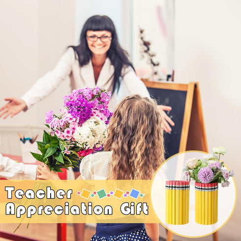Blushtier 2 Pcs Teacher Graduation Appreciation Gifts Teacher Vase Pencil Table Centerpieces Pencil Resin Vase End