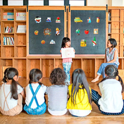 HOWAF 32pcs Welcome Back to School Decorations - Cutouts for First Day of School Party Supplies and Classroom