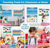 SK SUPKER 4Pack ABC Alphabet Chart + Numbers 1-100 + Shapes + Colors Poster Set, Toddler Educational Learning Posters