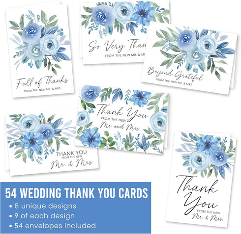 -54 Hadley Designs Wedding Thank You Cards with Envelopes Floral Thank You Cards Wedding with Envelopes, ThankYou Notes