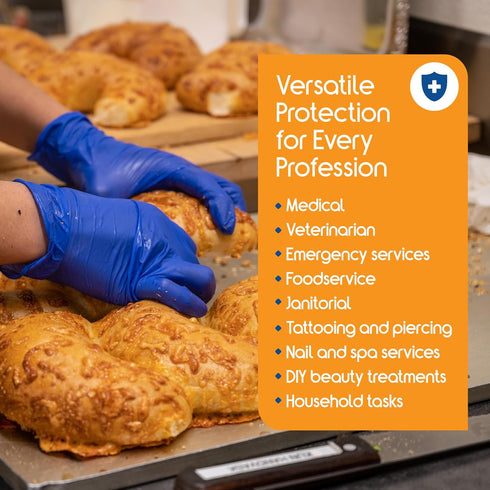 4.5 Inspire Cobalt Blue Nitrile Disposable Gloves | Nitrile Safety Medical Exam Cooking Cleaning Disposable Gloves