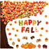 Zonon 128 Pcs Fall Classroom Tree Bulletin Board Set, Woodland Whimsy Autumn Trees and Scarecrow Cutouts