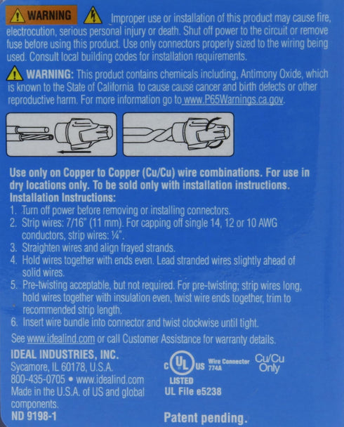 IDEAL Electrical 30-343 Twister Proflex Mini 343 O/B Wire Connector - 100/Box