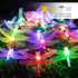 25.6FT 30 8 Dragonfly Solar String Lights Outdoor LED Waterproof Solar Powered Fairy Lights, Modes Decorative Lights