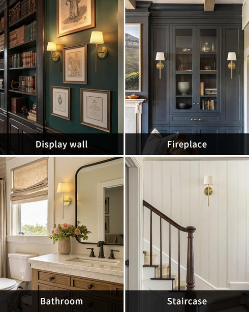 Set 5200mAh Gold Wall Sconces of Two, Small Rechargeable Battery Operated Wall Lamp with Remote, Cordless Wall Lights
