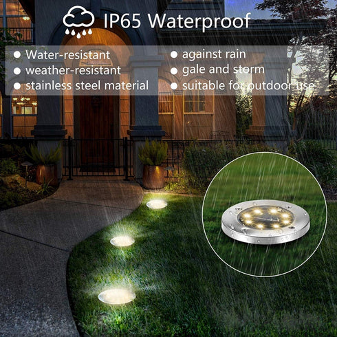 Lights,12 Pack ZGWJ Solar Ground Waterproof Solar Garden Lights, Upgraded Outdoor Garden Waterproof Bright in-Ground