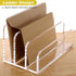 SANRUI Acrylic Mail File Organizer, 3 Upright Compartments, Clear Desktop Vertical Letter Holder for Office, Home