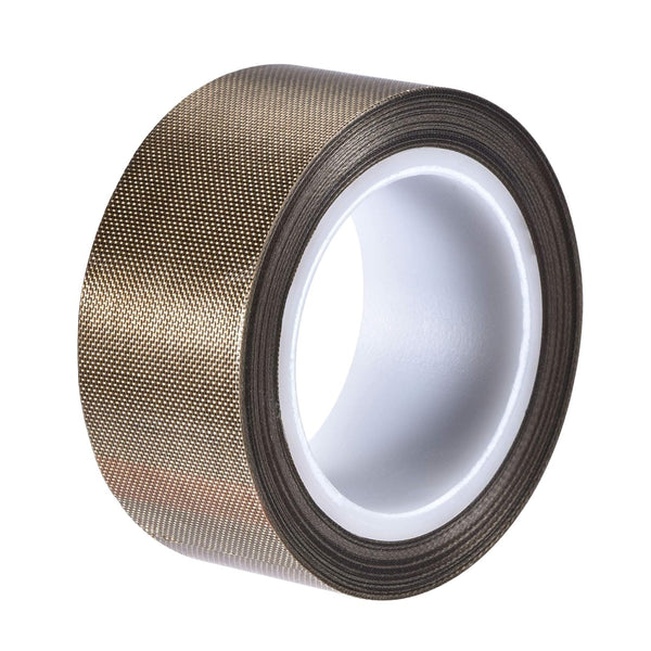 uxcell Heat Resistant Tape, High Temperature PTFE Film Adhesive Tape, 25mm Width 10m 33ft Length, Brown