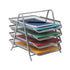 Mind Reader 4-Tier Paper Tray, Desktop Organizer, File Storage, Metal Mesh, 12"L x 13.75"W x 12.5"H, Silver