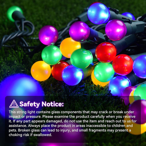 19Ft 70 Bulb Christmas Lights Outdoor LED Chritmas Globe String Lights with Pearlized Glass UL Certified Christmas Tree
