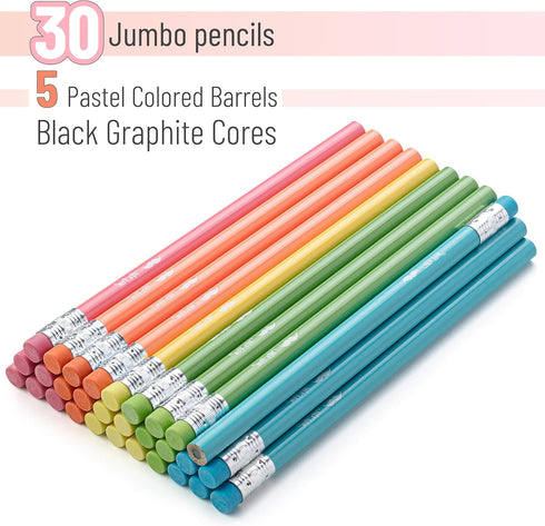 Mr. Pen- Jumbo Pencils, 30 Pencil, Fat Pencils for Kids Ages 2-4, Kindergarten Pencils, Thick Pencils for Kids Aes 4-8, Preschool Pencils, Big Pencils for Preschoolers, Large Pencil by Mr. Pen