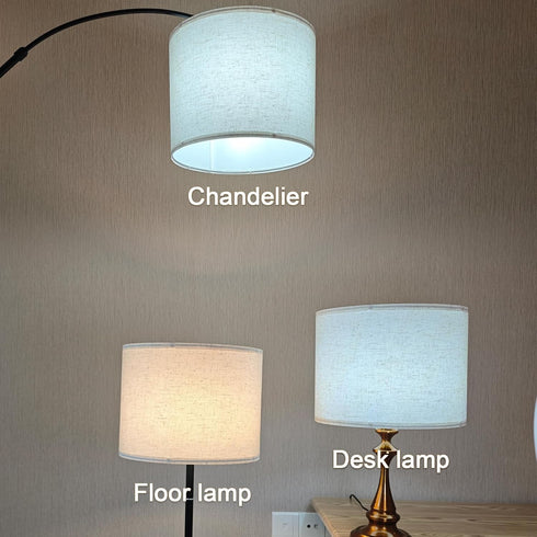 qvtekn Set 2 13" 13" 10" of drum big lamp shades for table lamps Top x Bottom x High, Medium Beige Lampshades for floor