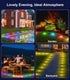 50Ft Permanent Outdoor Ground Lights Smart Color Changing, Pathway Christmas Lights Waterproof, Walkway Lighting