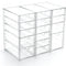 Prsildan Acrylic Drawer Organizer Set of 3 with 15 Drawers, Clear Stackable Storage for Makeup, Jewelry, Office