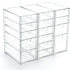 Prsildan Acrylic Drawer Organizer Set of 3 with 15 Drawers, Clear Stackable Storage for Makeup, Jewelry, Office