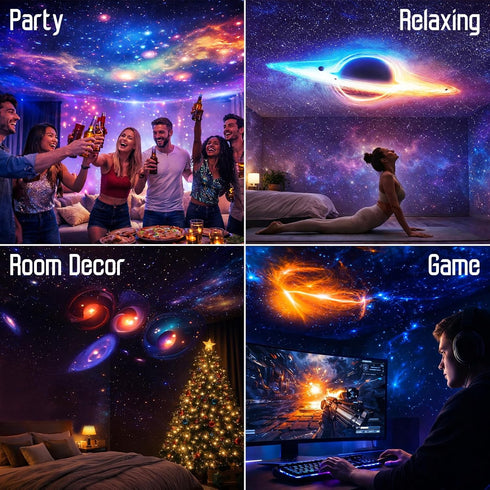 JIWYJOT Upgraded Planetarium Projector with White Noise & Bluetooth Speaker, Astronaut Space Light Galaxy Projector