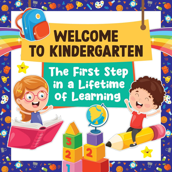 Decorably Kindergarten Bulletin Board Set - 49 Pcs Welcome Decorations with Borders for Back to School