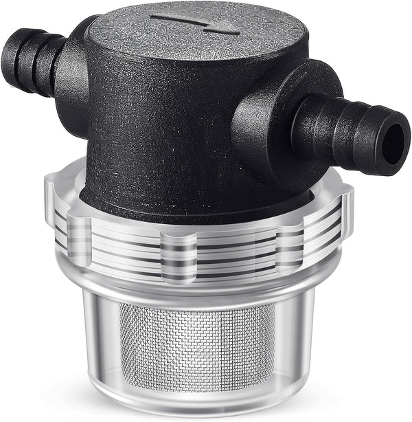 Water Pump Strainer, 3/8 Inch Hose Barb In-Line Filter for 12V DC Water Pump, Twist-On Sprayer