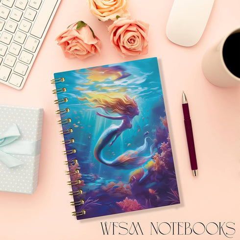 Mermaid Gifts Journal - 5.5x8.3 Inches Spiral Notebook, Ocean Decor Gifts for Women, Mermaids Gifts