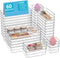 Asnews Clear Drawer Organizers Set of 60, 4-Size Vanity Organizer Trays, Stackable Bathroom