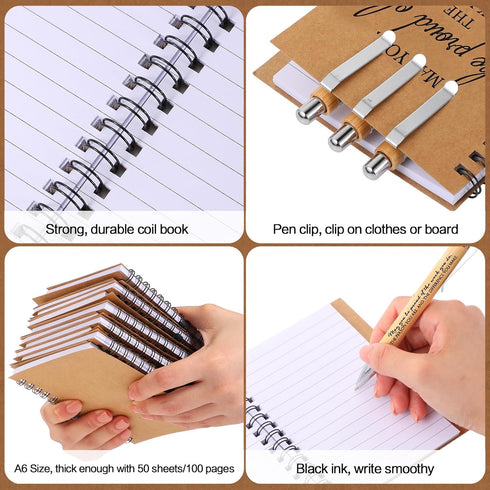 Honoson 30 Sets Employee Appreciation Gifts - Notebook with Ballpoint Pen, Mini Spiral Inspiration Notebook for Coworker
