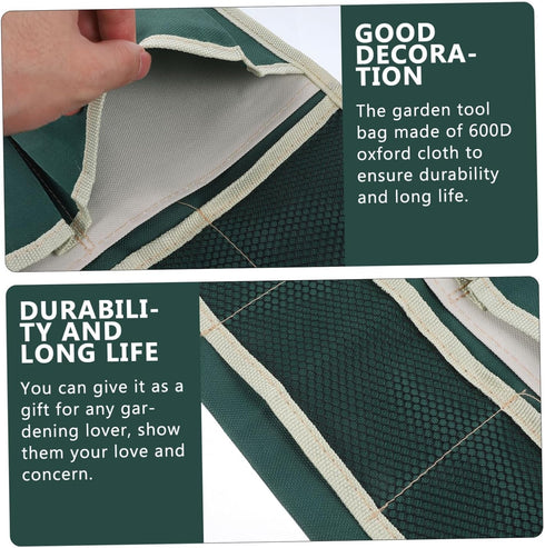 Healifty Oxford Garden Kneeler Seat Pouch with Large Tool Bag Portable Lightweight Gardening Bench Organizer