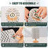ALAZA Bedside Table Lamp for Bedroom Black White Mermaid Scales Nightstand LED Light Lamps with USB Port Linen Fabric